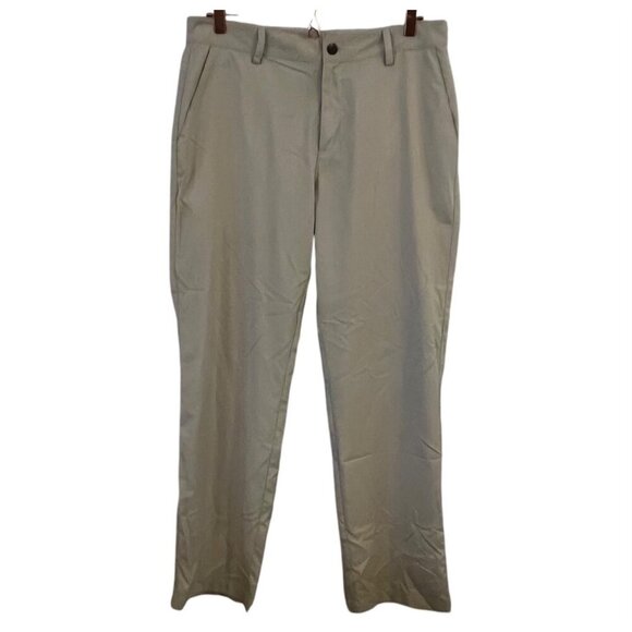 Adidas Golf Pants Mens ClimaLite Size 32x32 Beige Straight Leg ZIP Fly Golfing - Picture 1 of 9